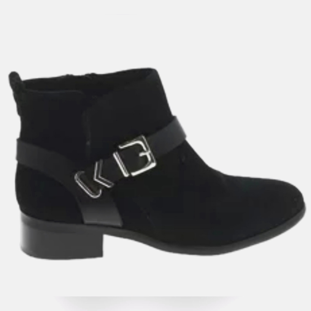 ESSEX LANE SUEDE El Madison BLACK SUEDE ANKLE BOOT SIZE 9.5
